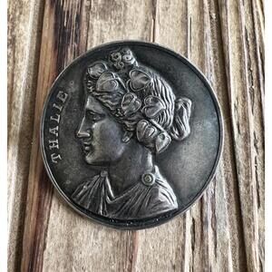 Antique Art Noveau Thalie Muse Pin Brooch Mythologicak French Thalia
